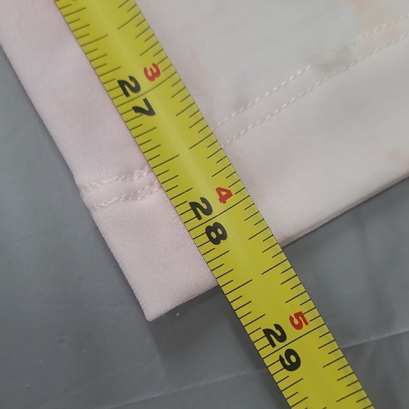 White Palazzo Pants with Pink Marble Design Wide Leg High Rise Bohemian Artsy - Picture 4 of 12